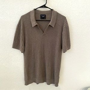 Abercrombie & Fitch Cable Sweater Polo Tan / Brown